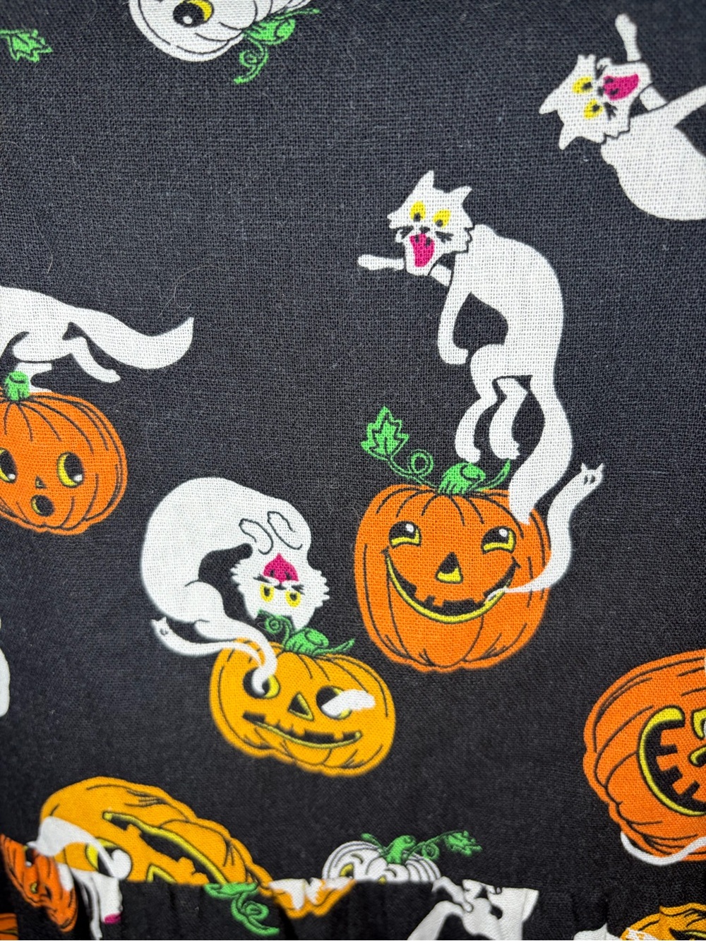 Modcloth Truth Or Square Linen Sleeveless Halloween Dress Boo Cats Black 16 NWT - Picture 8 of 13